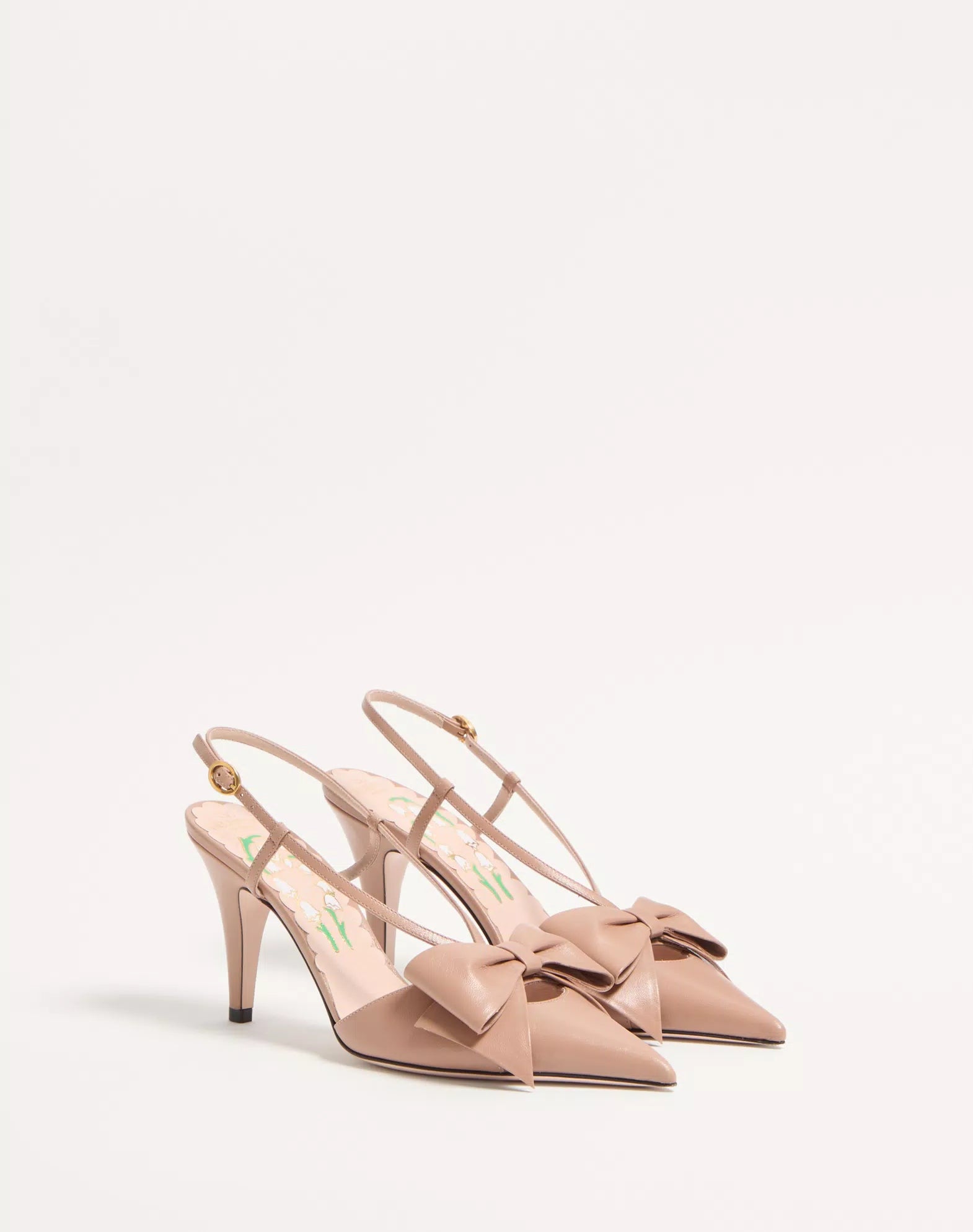 Valentino Bowow Slingback Pumps In Kidskin 85mm