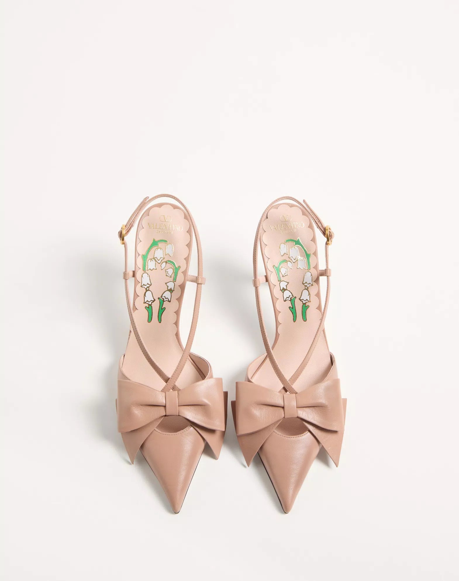 Valentino Bowow Slingback Pumps In Kidskin 85mm