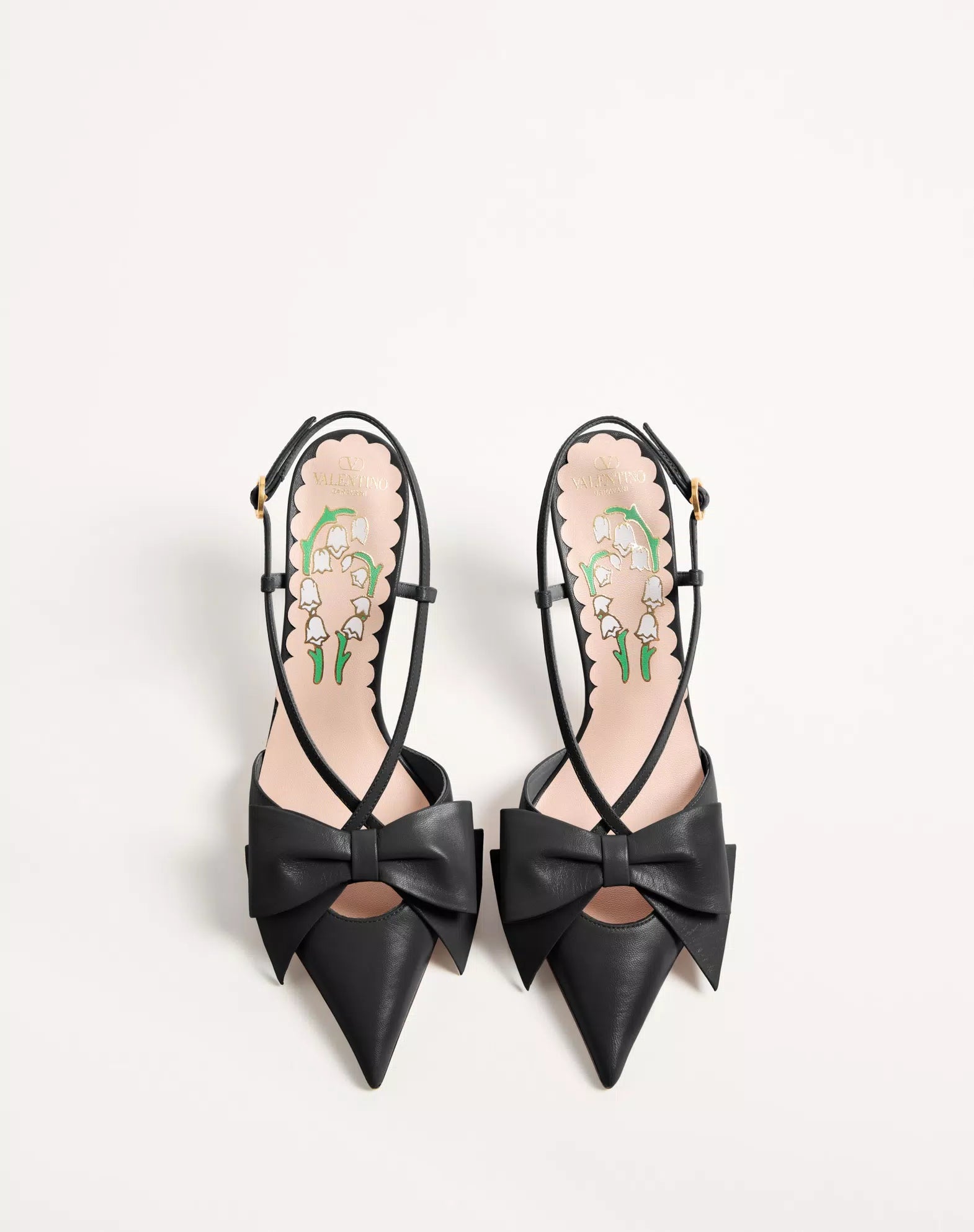 Valentino Bowow Slingback Pumps In Kidskin 85mm