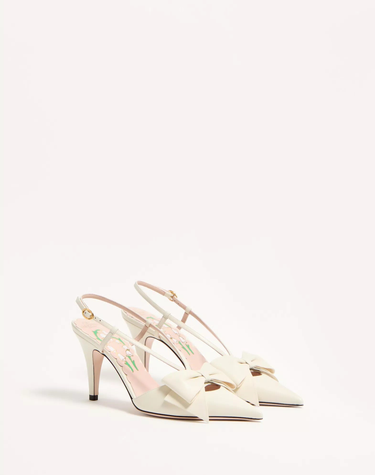 Valentino Bowow Slingback Pumps In Kidskin 85mm