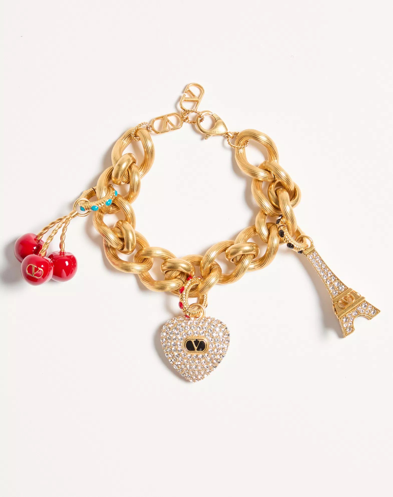 Chez Valentino Bracelet In Metal, Enamel And Swarovski® Crystals