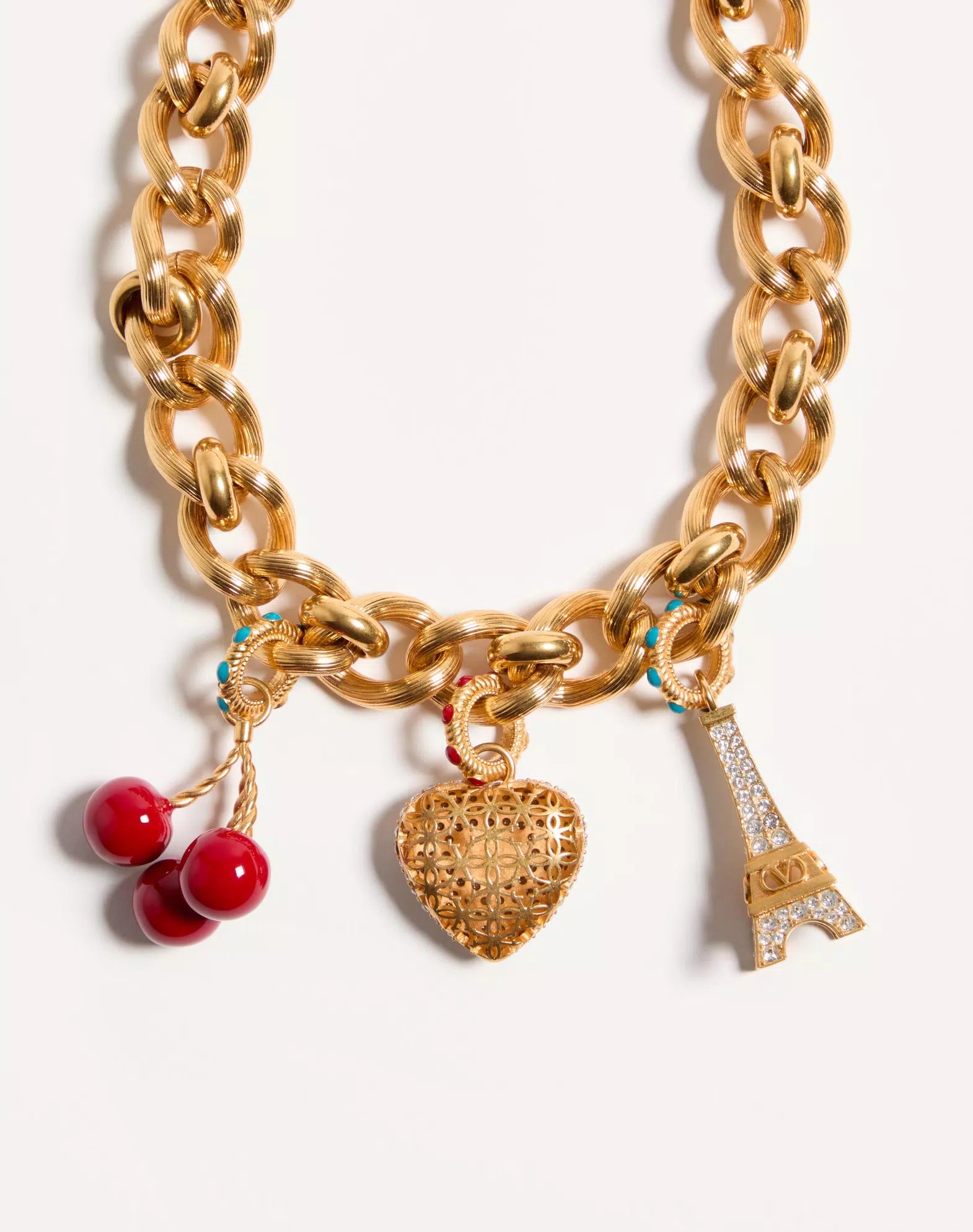 Chez Valentino Necklace In Metal, Enamel And Swarovski® Crystals