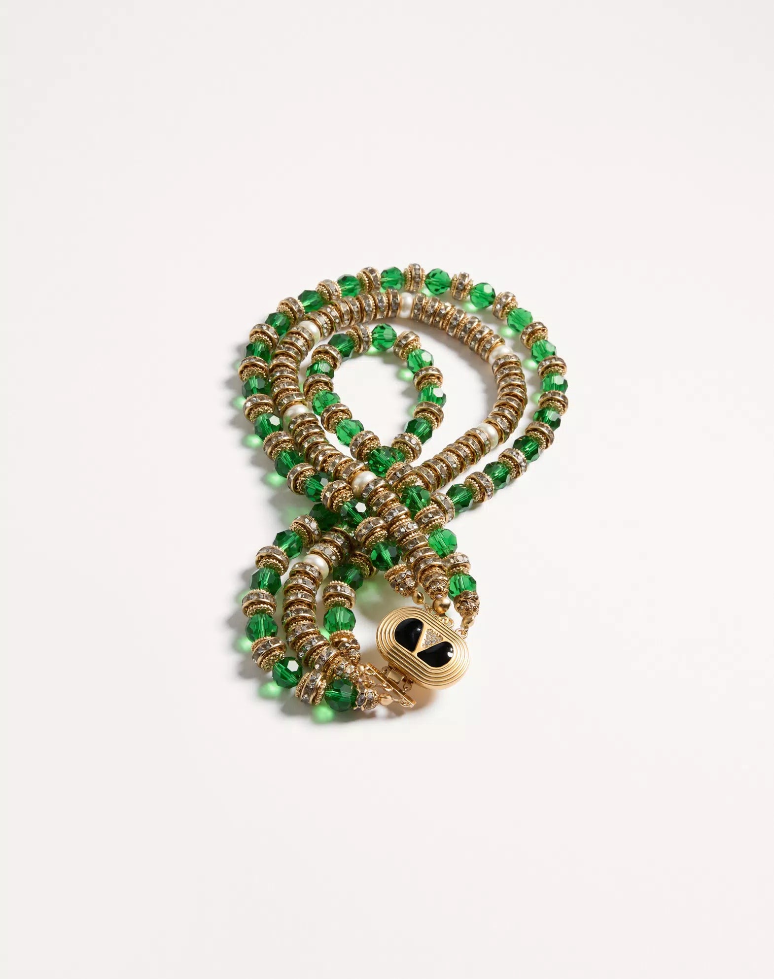 Coeur Royal Necklace In Metal, Enamel, Briole Glass, Pearls And Crystals