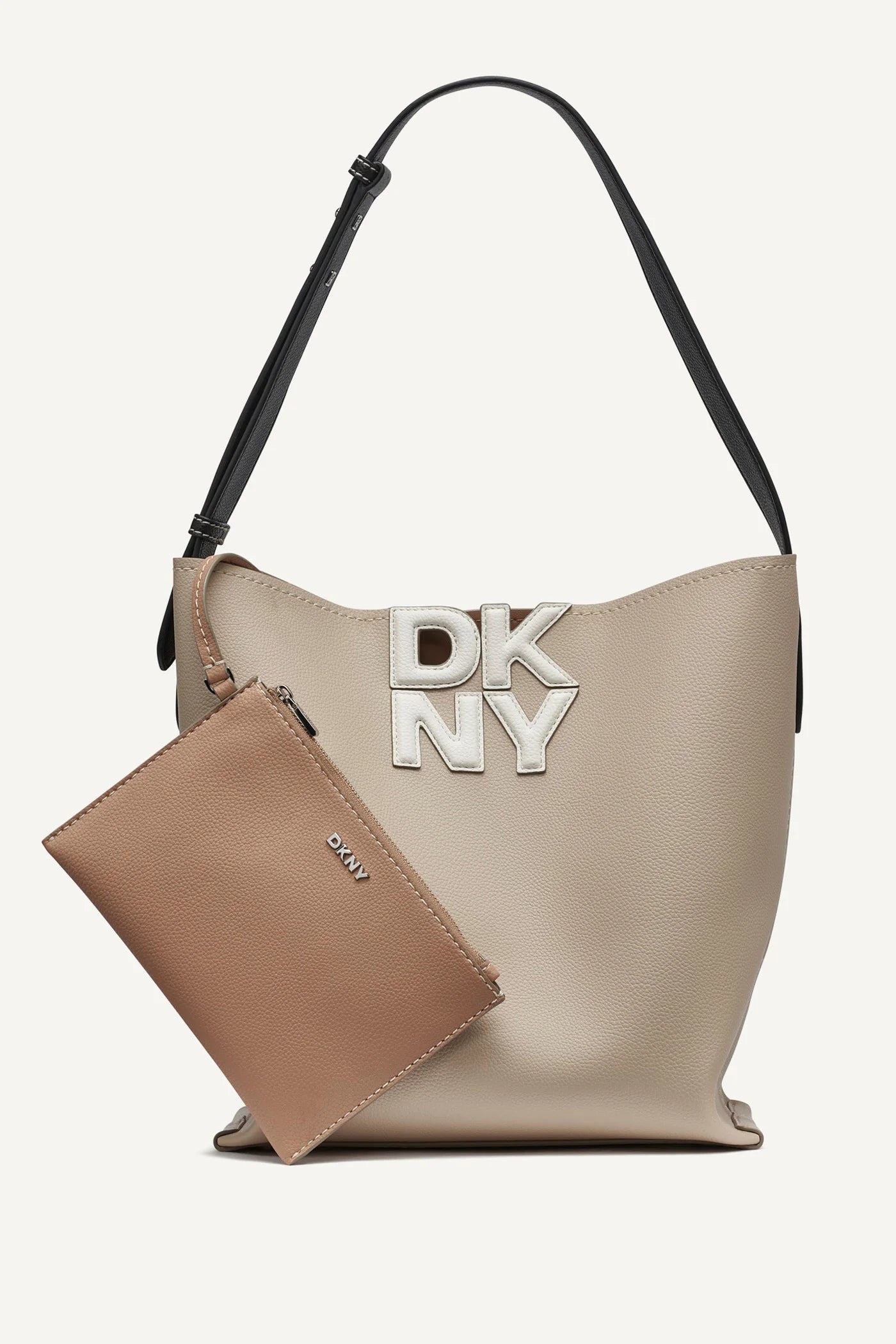 DKNY NICOLE LOGO EMBELLISHED BUCKET BAG