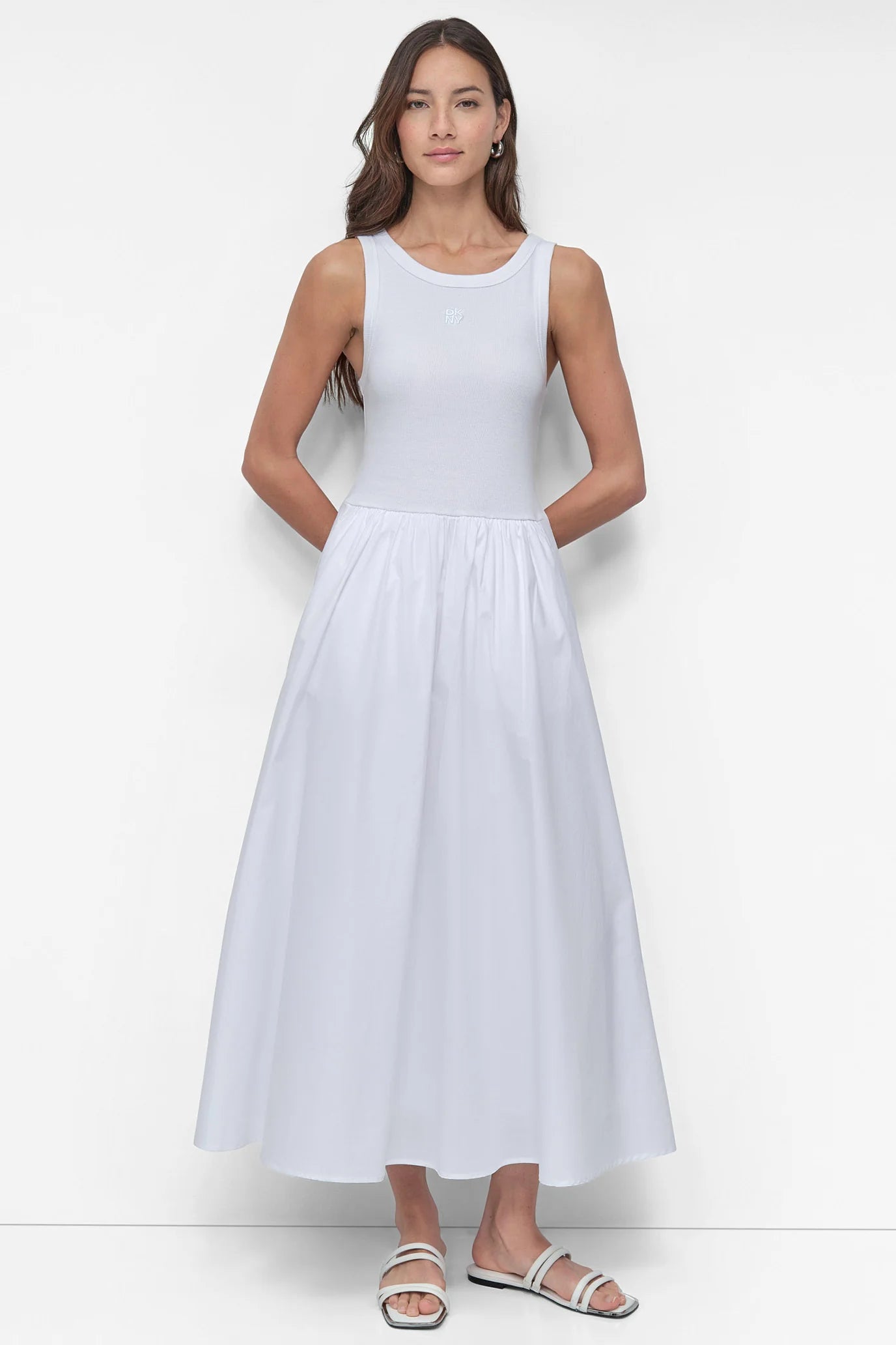 DKNY MIXED MEDIA MAXI TANK DRESS
