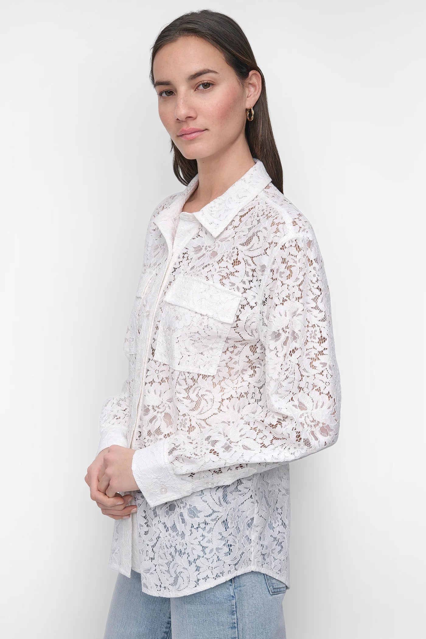 DKNY LACE UTILITY SHIRT
