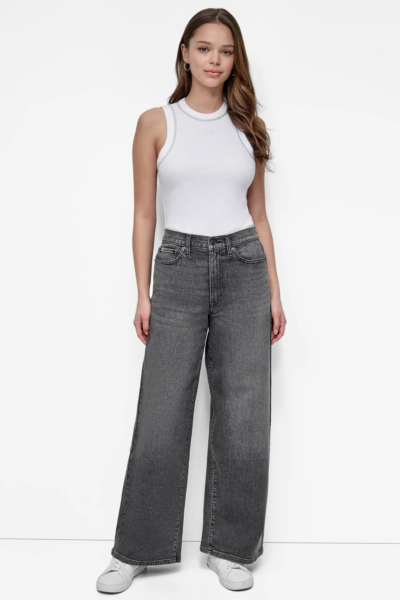 DKNY HIGH-RISE WIDE-LEG JEAN
