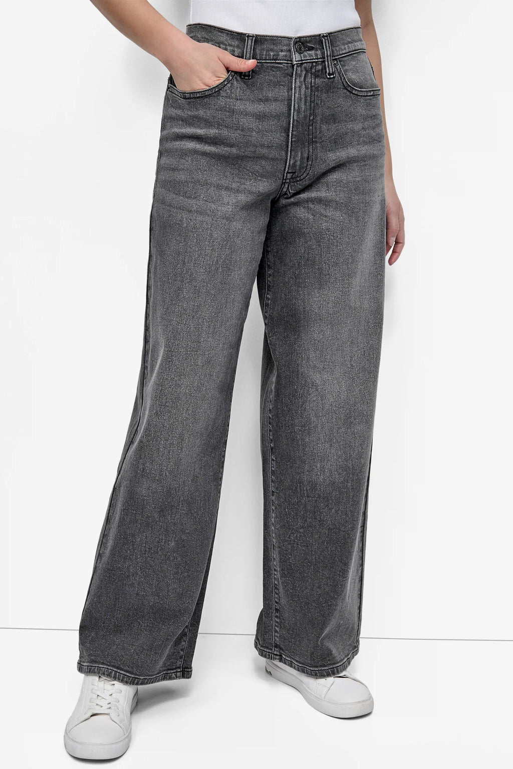 DKNY HIGH-RISE WIDE-LEG JEAN