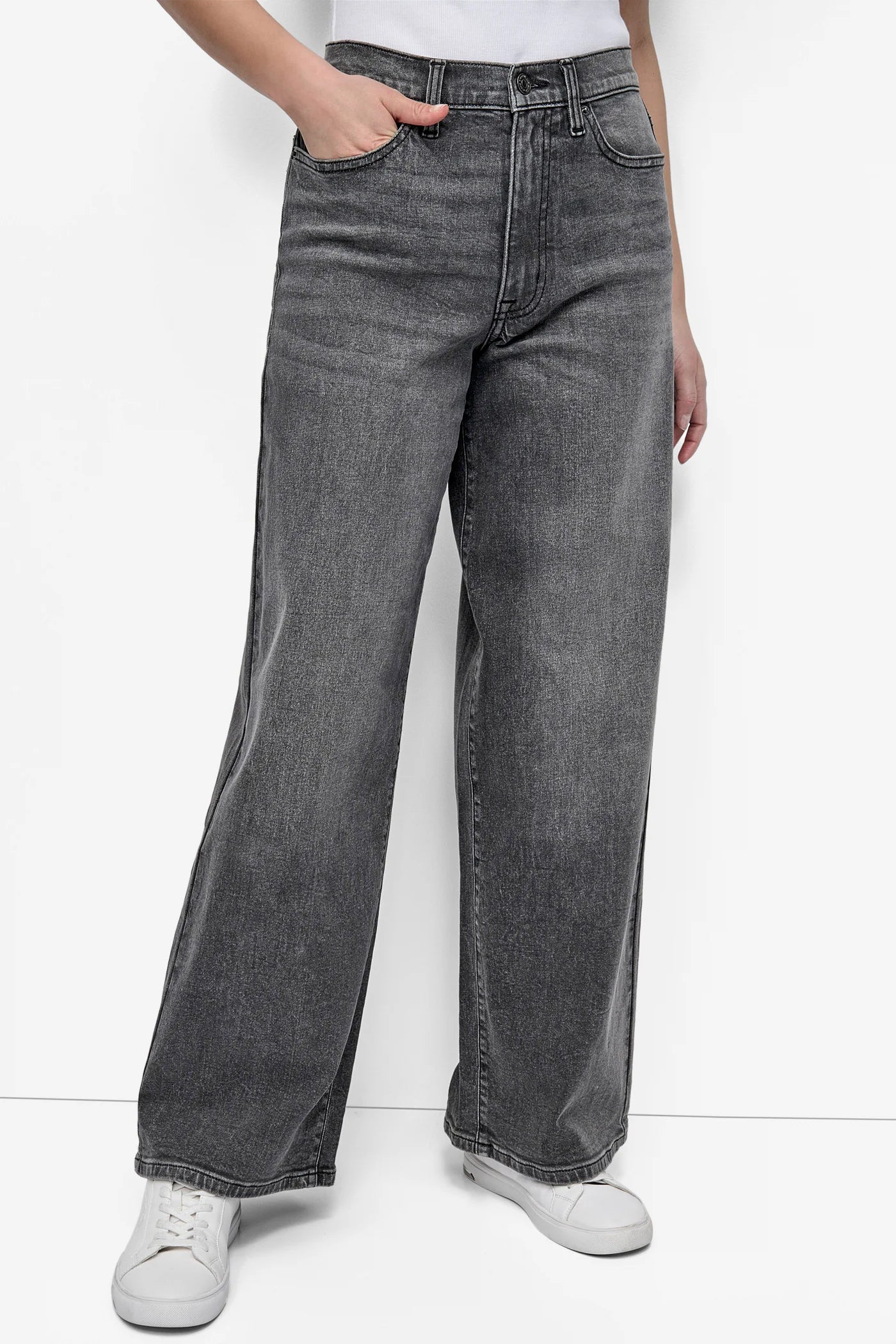 DKNY HIGH-RISE WIDE-LEG JEAN