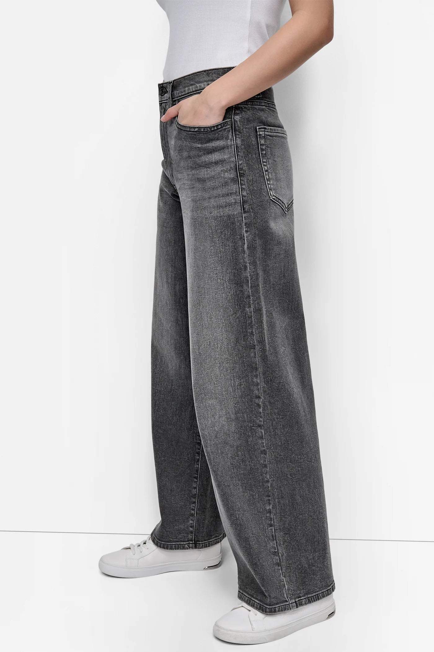 DKNY HIGH-RISE WIDE-LEG JEAN