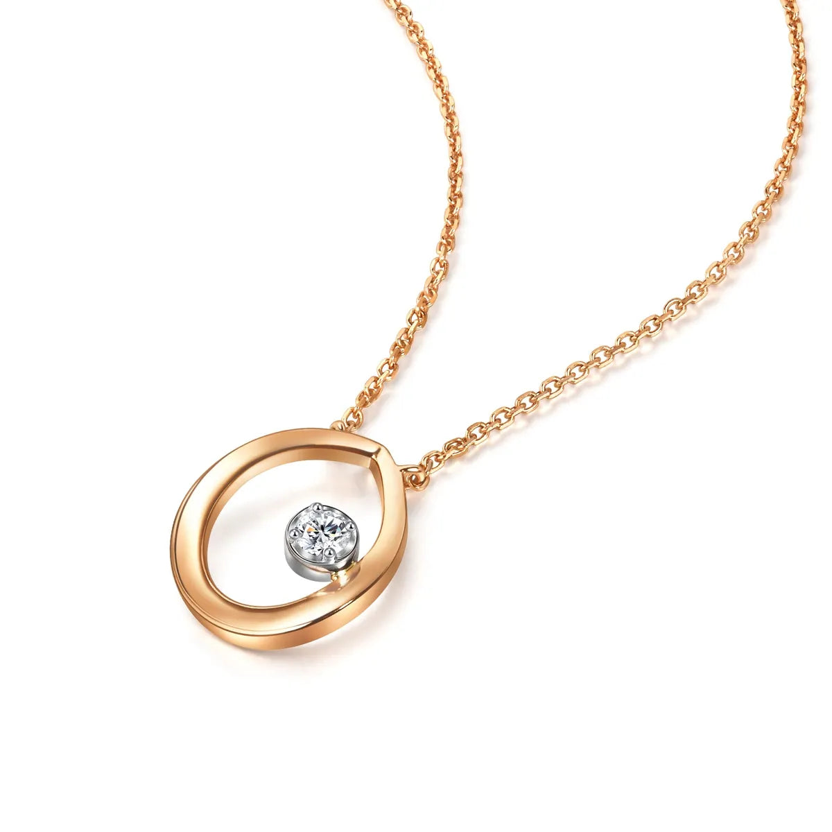 Collier Chowsangsang « Form » en or blanc et rouge 18 carats et diamants