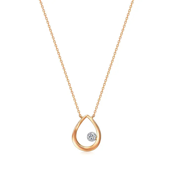 Collier Chowsangsang « Form » en or blanc et rouge 18 carats et diamants