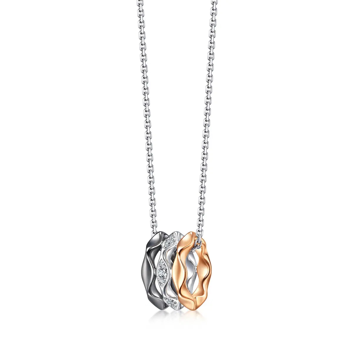 Collier en or multicolore 18 carats et diamants Chowsangsang