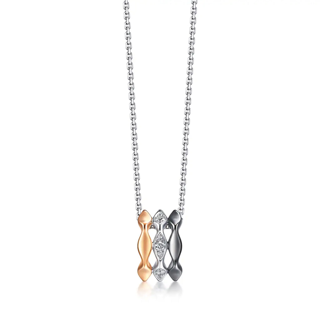Collier en or multicolore 18 carats et diamants Chowsangsang