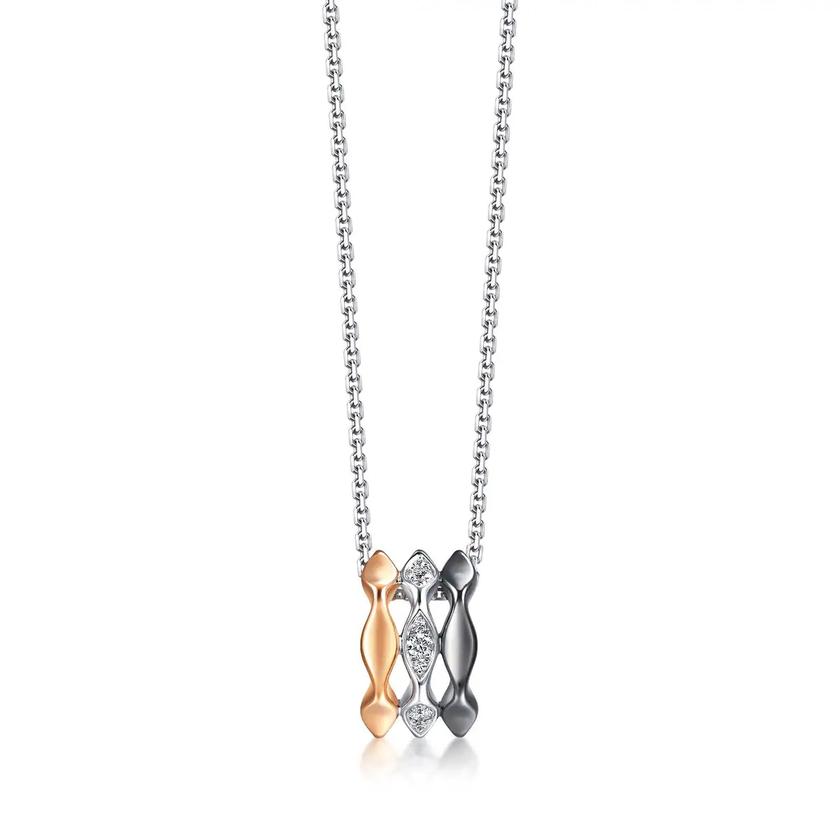 Collier en or multicolore 18 carats et diamants Chowsangsang