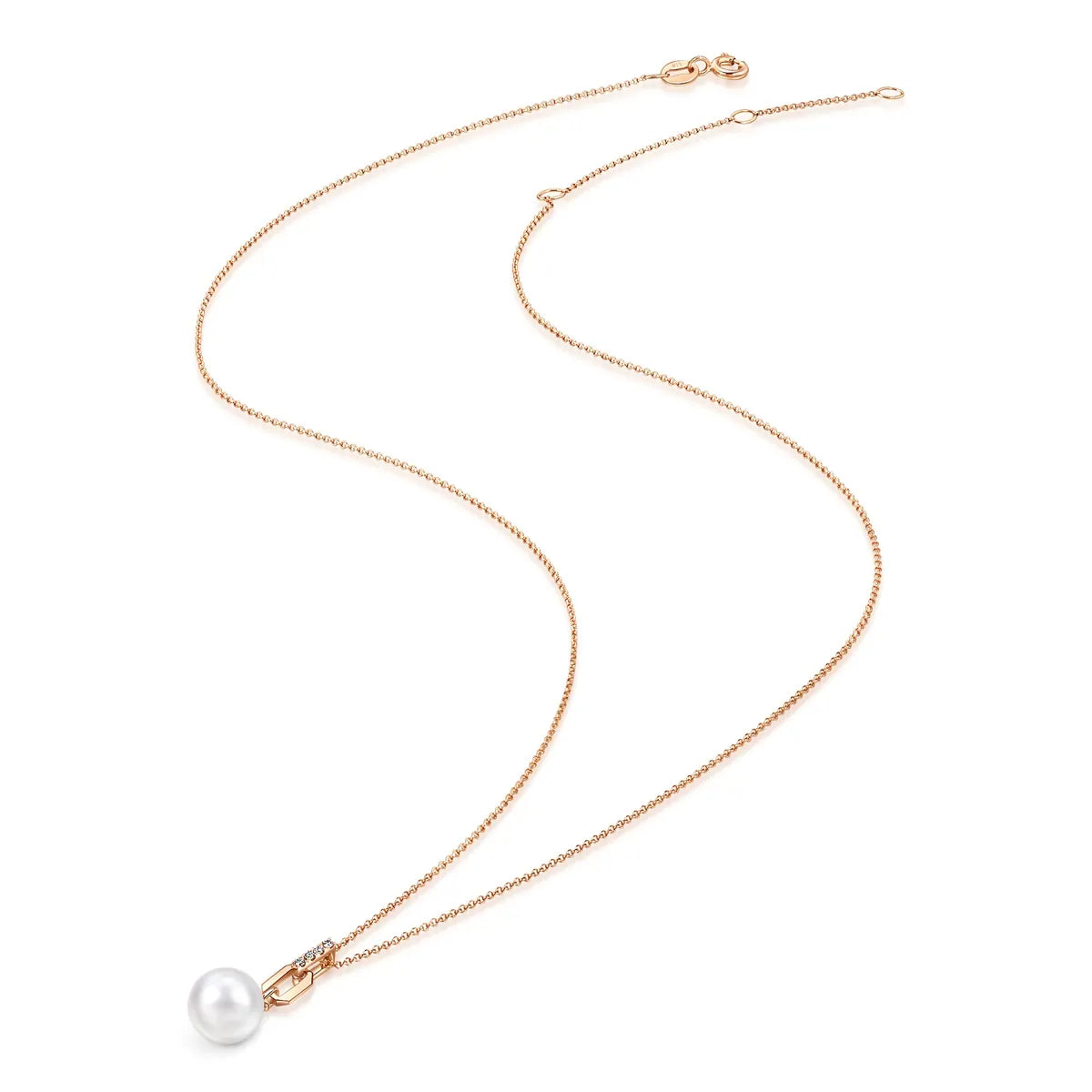 Collier de perles d'eau douce en or rose 18 carats Chowsangsang