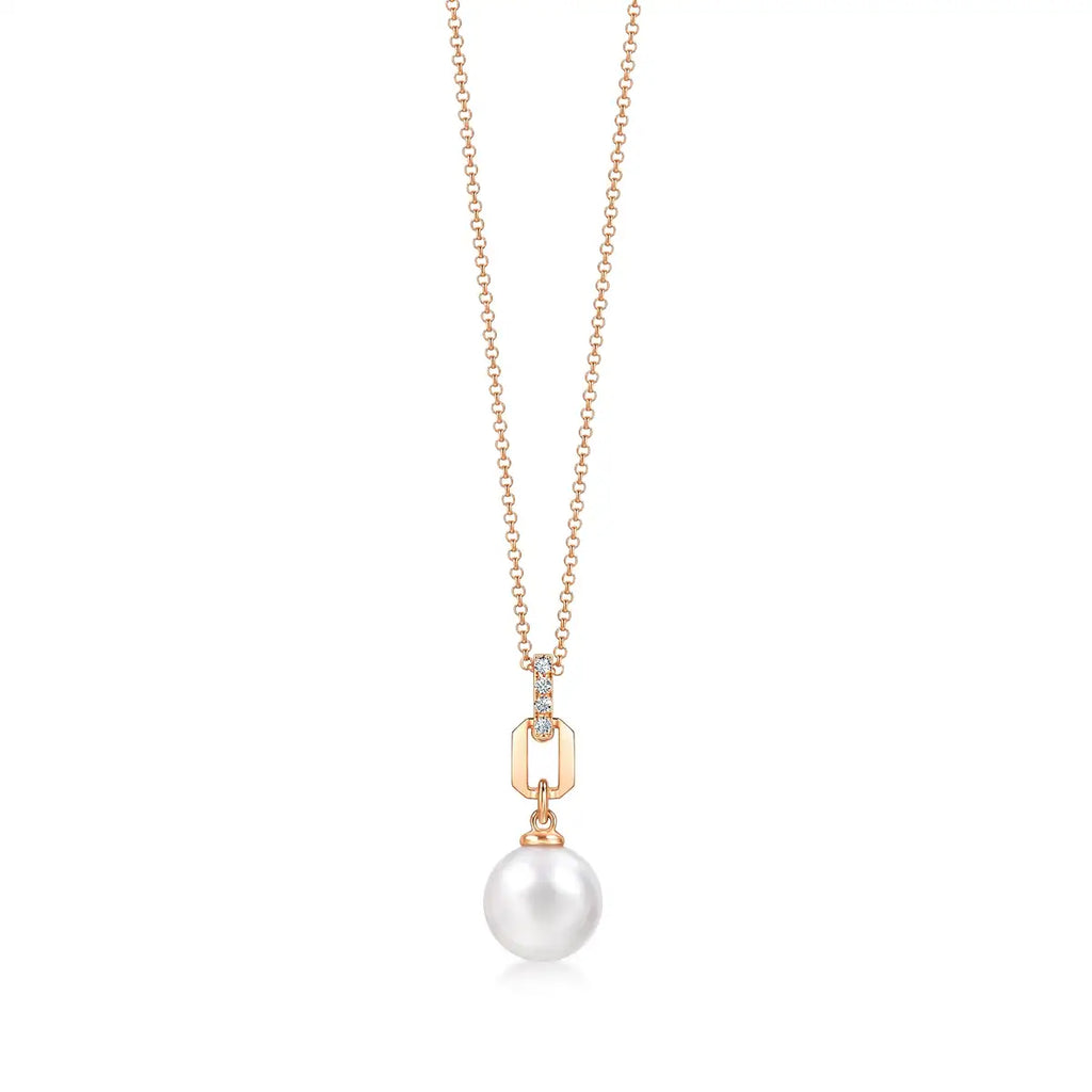 Collier de perles d'eau douce en or rose 18 carats Chowsangsang
