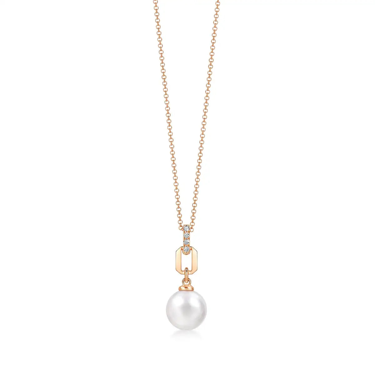 Collier de perles d'eau douce en or rose 18 carats Chowsangsang