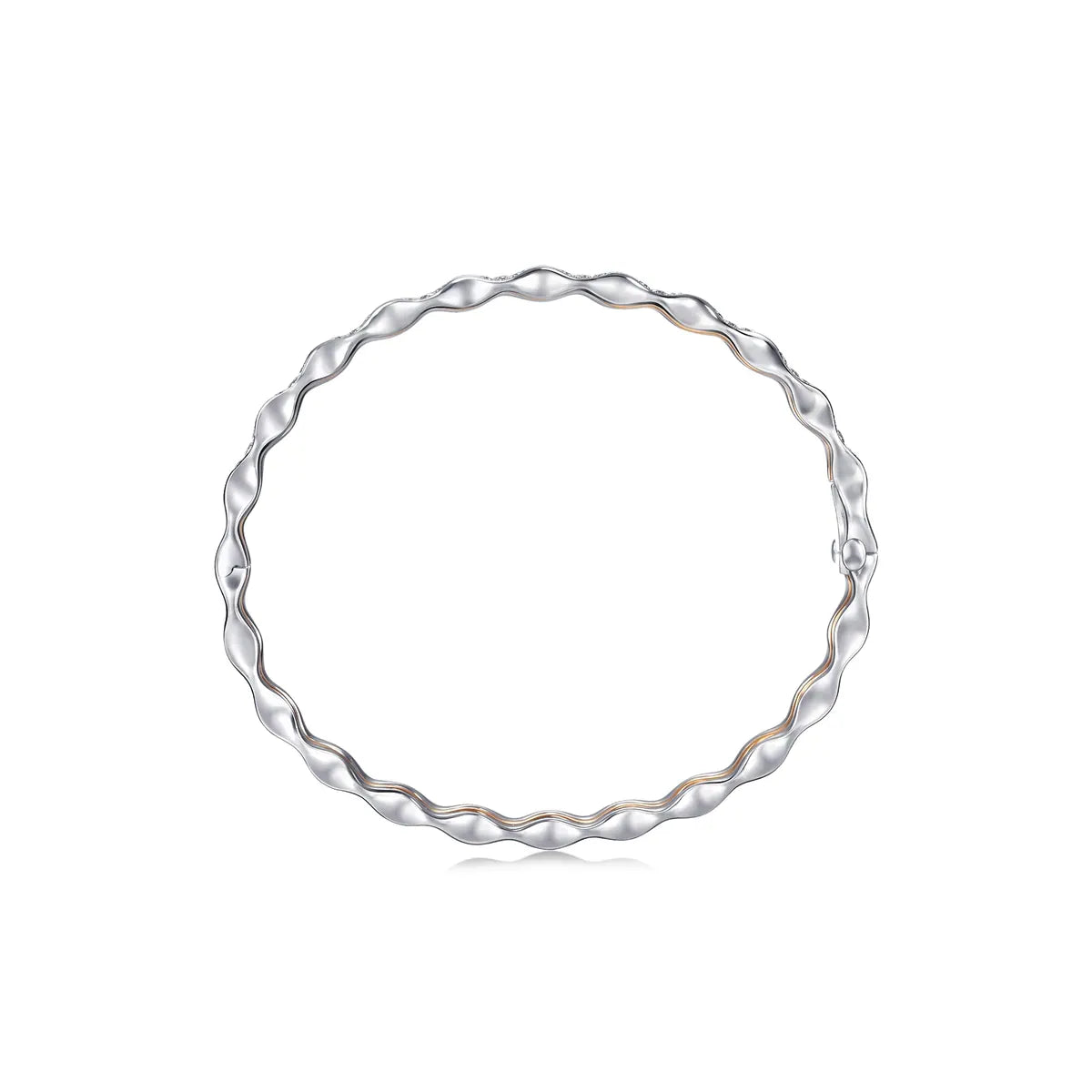 Bracelet jonc Chowsangsang en or blanc et rouge 18 carats avec diamants