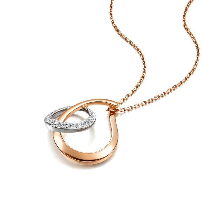 Collier Chowsangsang « Form » en or blanc et rouge 18 carats et diamants