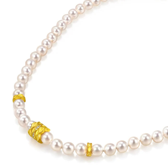 Collier Chowsangsang en or 999, perles et diamants