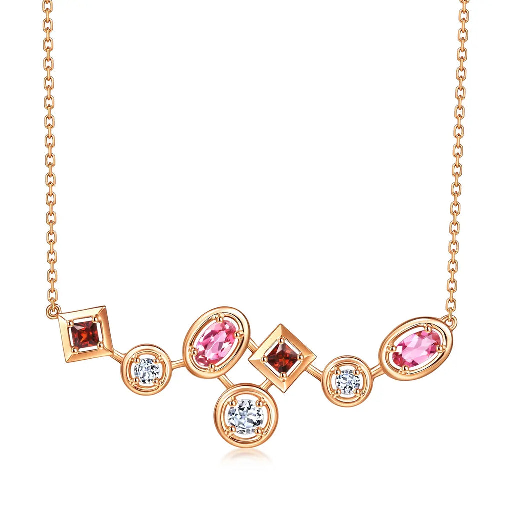 Collier Chowsangsang « Form » en or rose 18 carats et tourmaline rose