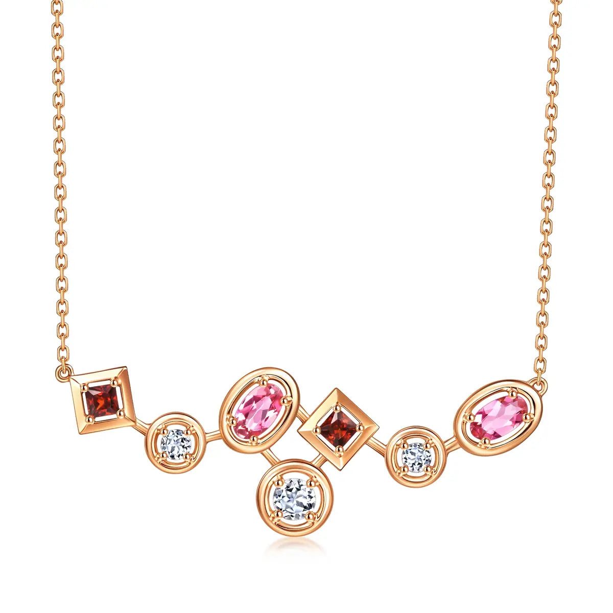 Collier Chowsangsang « Form » en or rose 18 carats et tourmaline rose