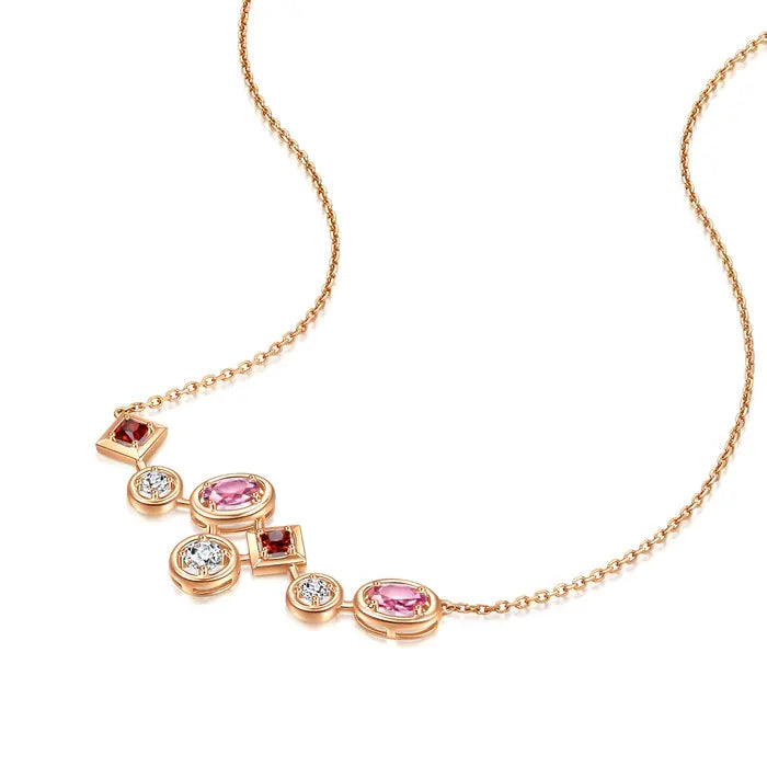 Collier Chowsangsang « Form » en or rose 18 carats et tourmaline rose
