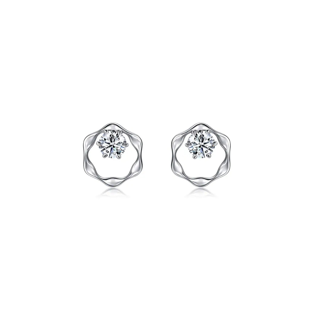 Boucles d'oreilles Chowsangsang en or blanc 18 carats et diamants