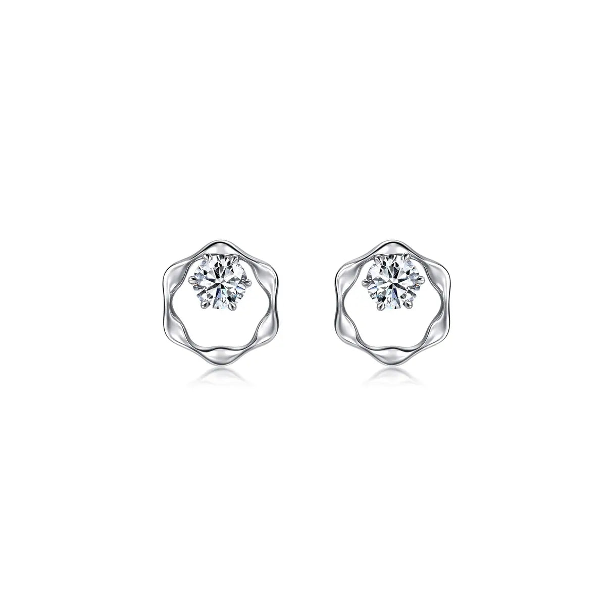 Boucles d'oreilles Chowsangsang en or blanc 18 carats et diamants