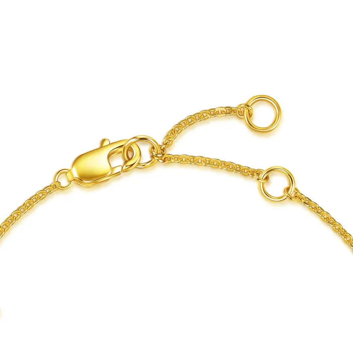 Bracelet trèfle à quatre feuilles en or 999 et diamants Chowsangsang