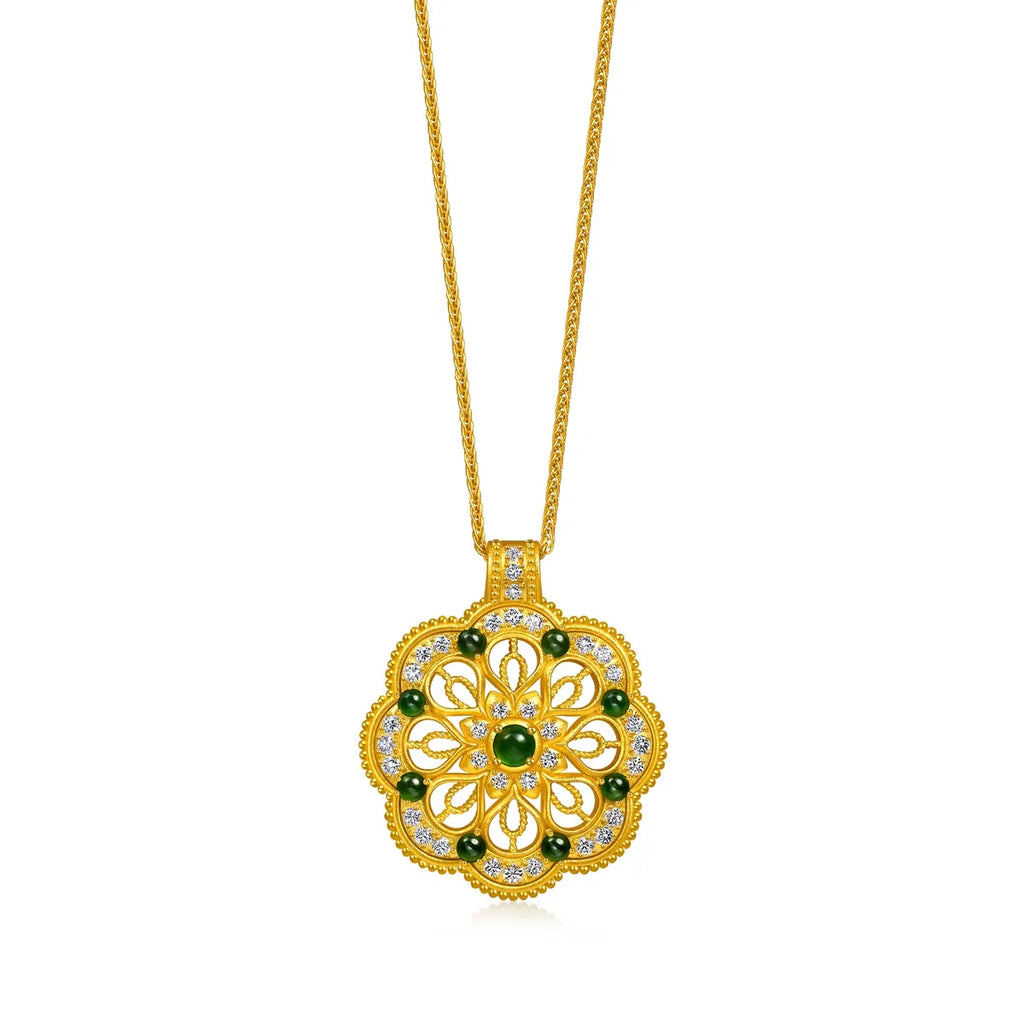 Collier Mandala en or 999,9 carats et diamants « L'Oriental » de Chowsangsang