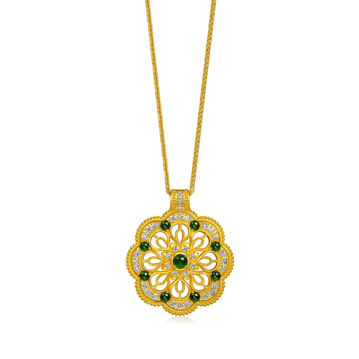 Collier Mandala en or 999,9 carats et diamants « L'Oriental » de Chowsangsang