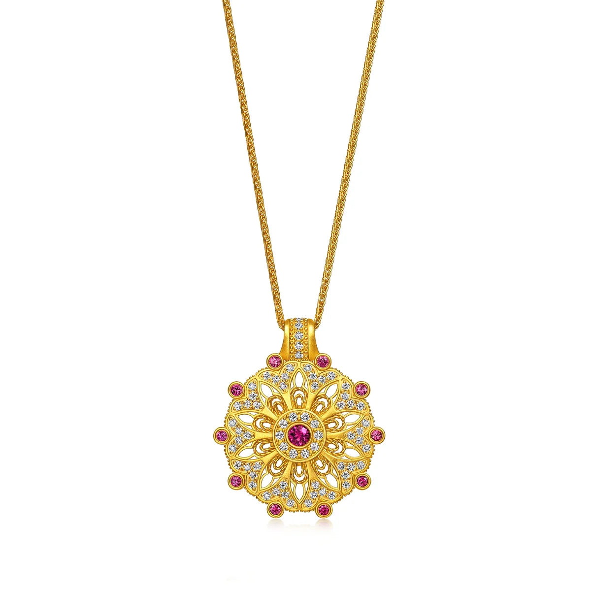 Collier Mandala en or 999,9 carats et diamants « L'Oriental » de Chowsangsang