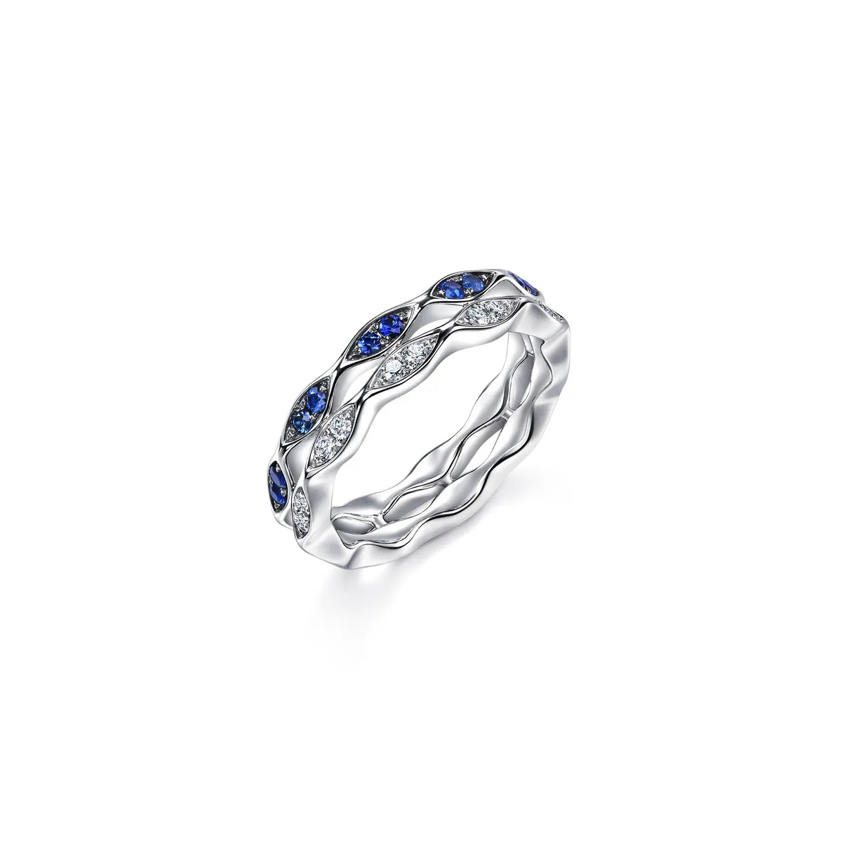 chowsangsang 18K White Black Gold Sapphire Ring
