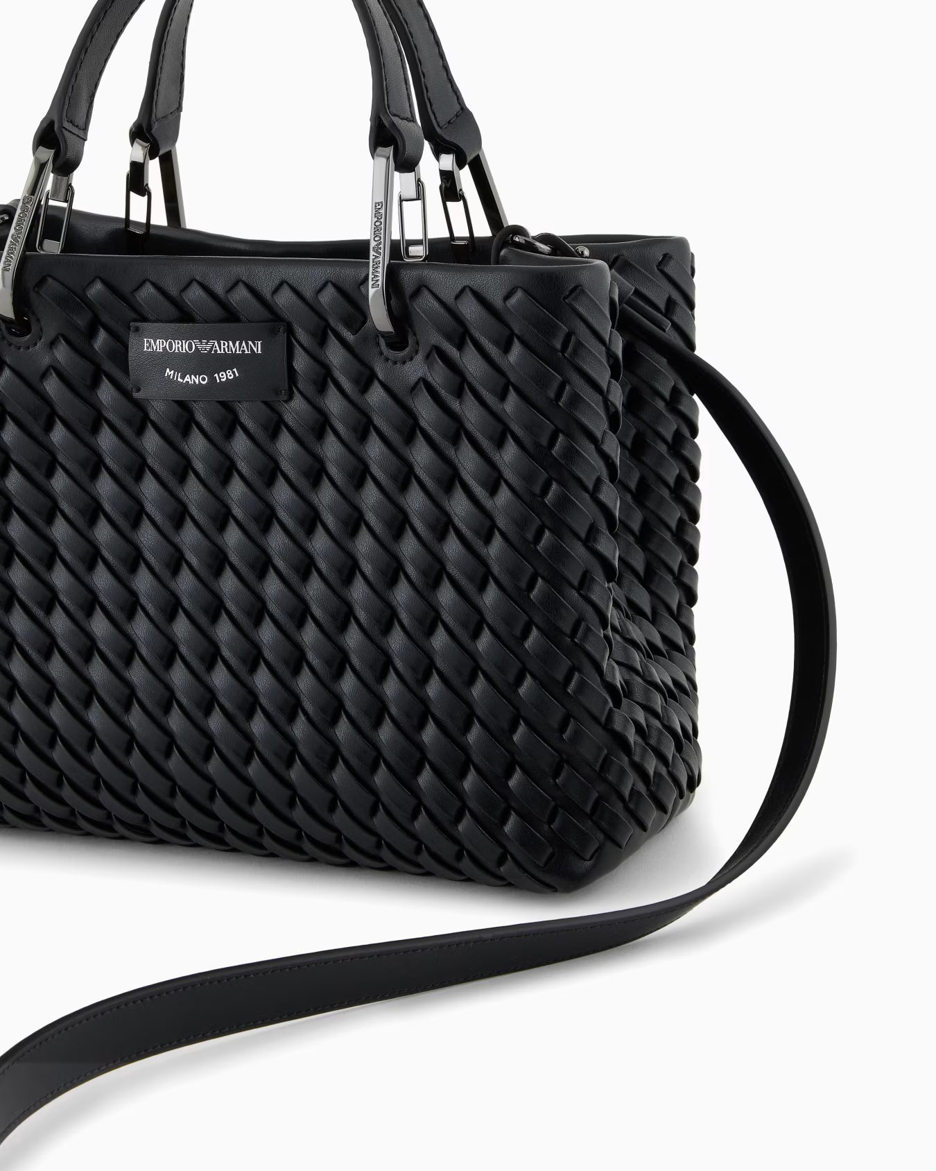 Petit sac cabas ARMANI MyEA en cuir entrelacé 