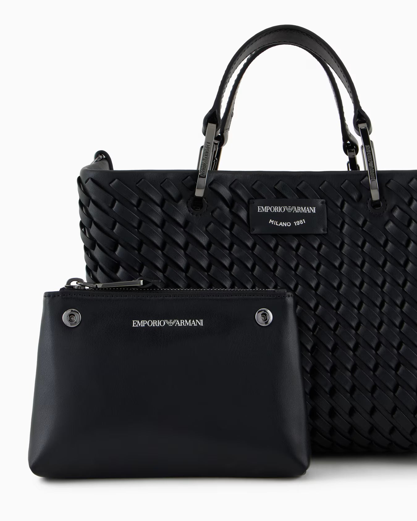 Petit sac cabas ARMANI MyEA en cuir entrelacé 
