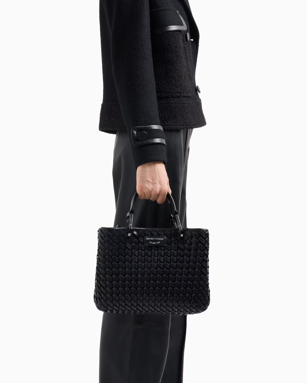 Petit sac cabas ARMANI MyEA en cuir entrelacé 