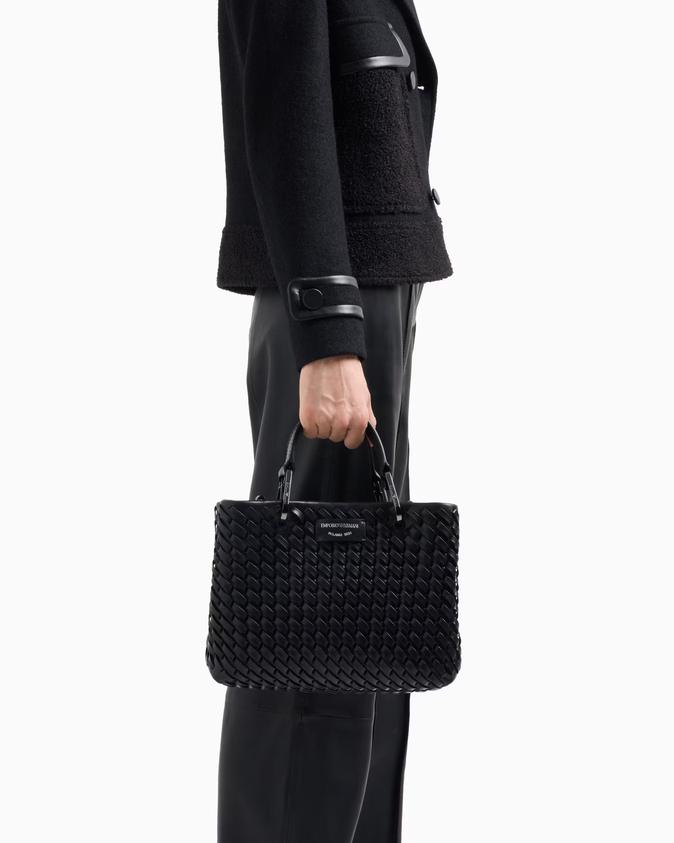 Petit sac cabas ARMANI MyEA en cuir entrelacé 
