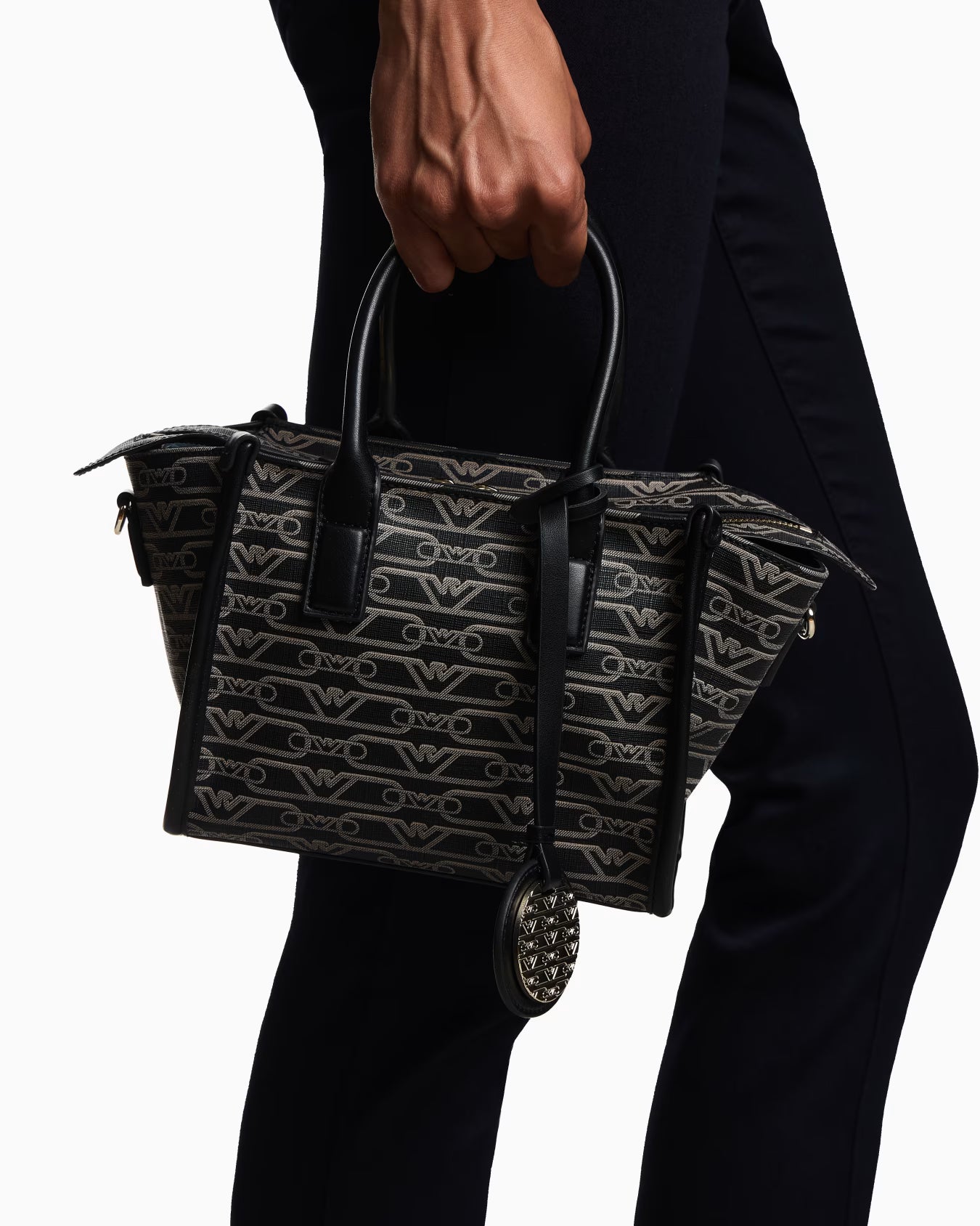 ARMANI Petit sac cabas avec imprimé monogramme all-over 