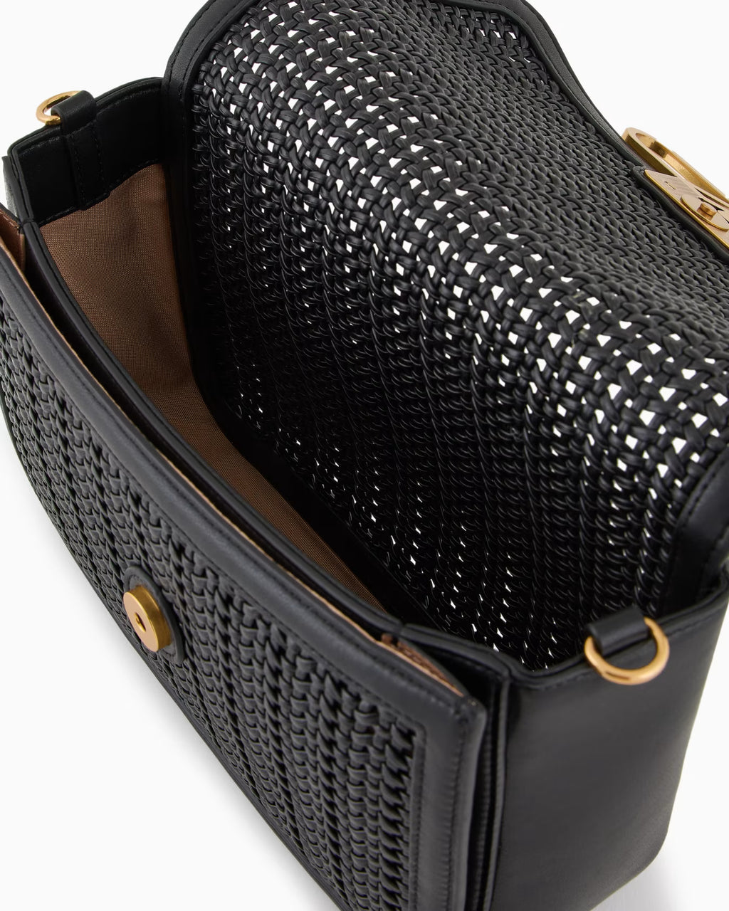 Sac bandoulière ARMANI entrelacé avec logo aigle en métal 