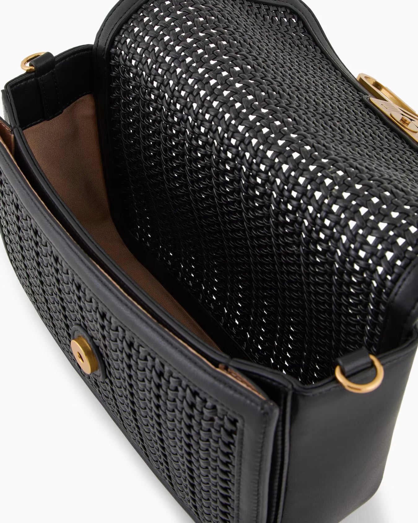 Sac bandoulière ARMANI entrelacé avec logo aigle en métal 