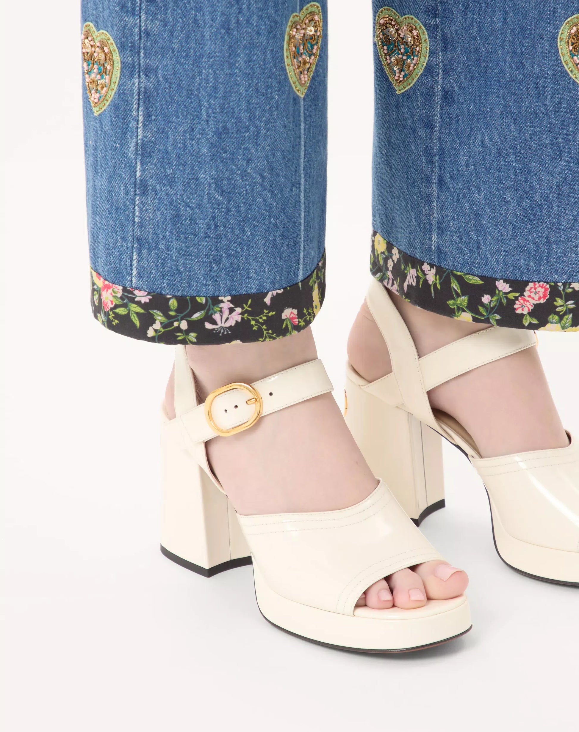 Fawcette polished calfskin platform sandal 100mm