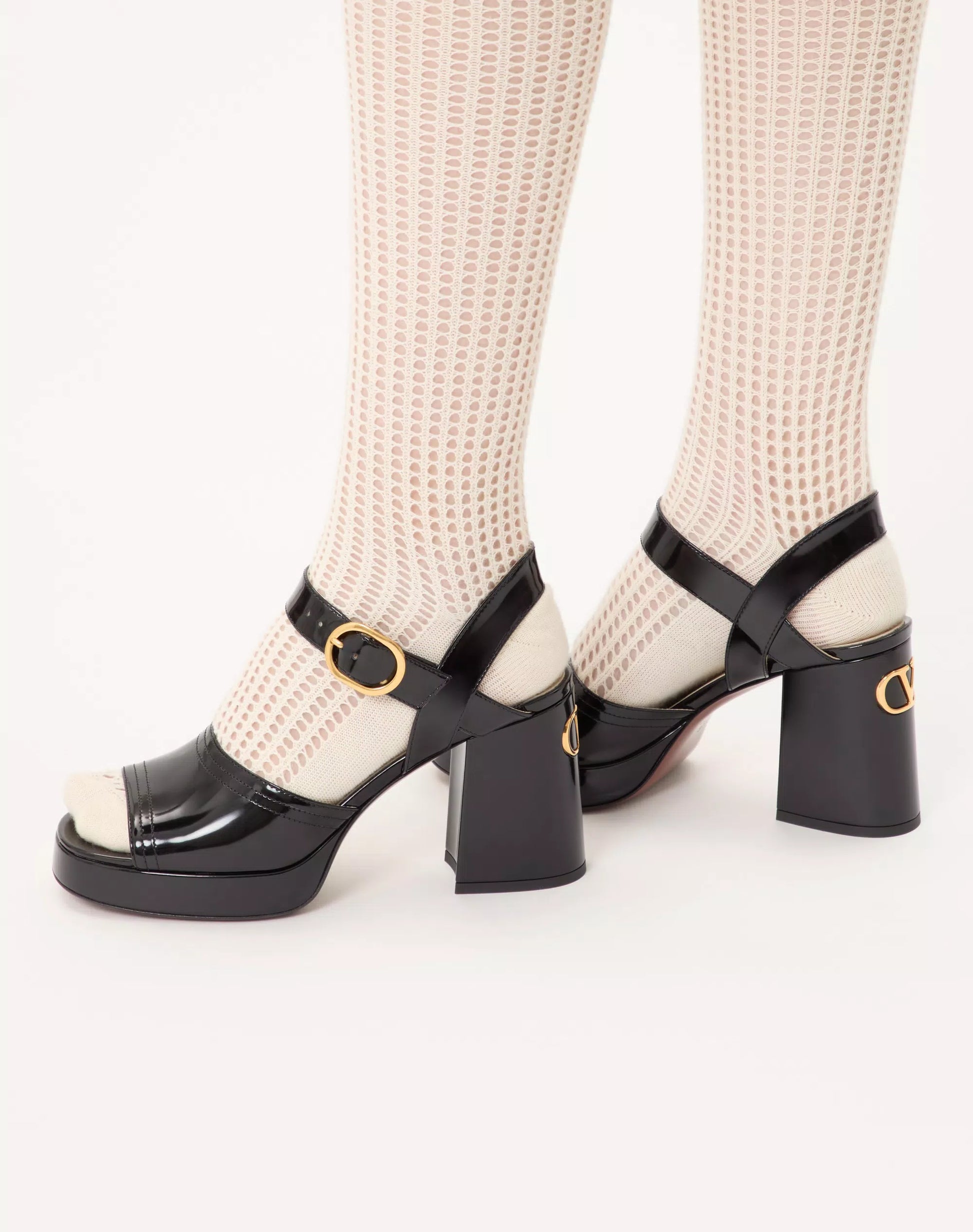 Fawcette polished calfskin platform sandal 100mm