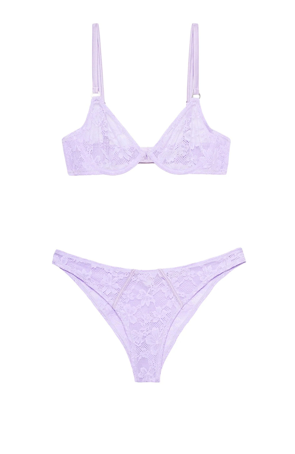 Ensemble soutien-gorge corbeille et cheeky en dentelle extensible