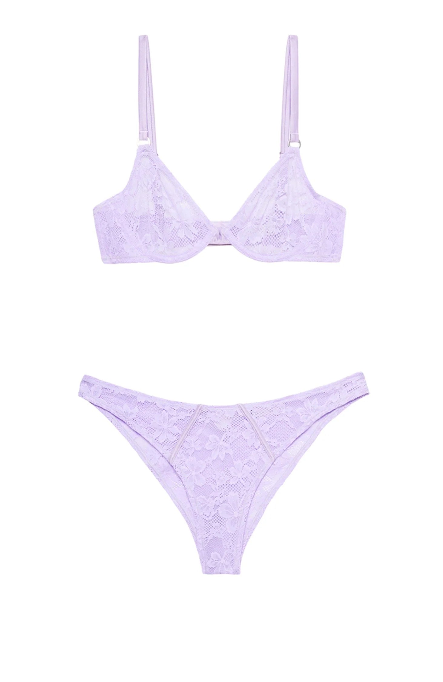Ensemble soutien-gorge corbeille et cheeky en dentelle extensible