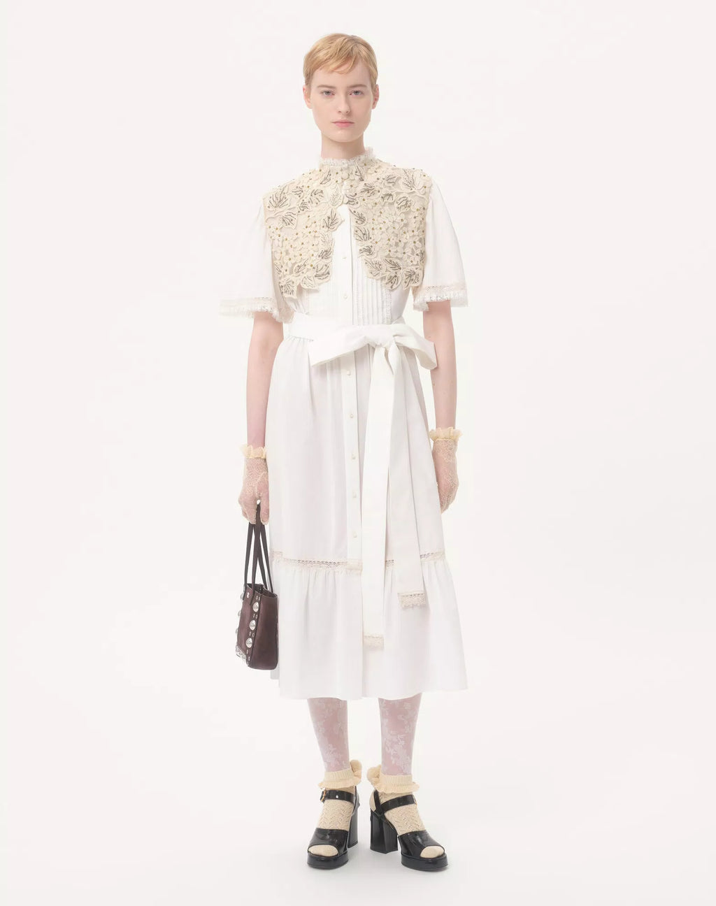 Robe midi Valentino en mousseline de coton