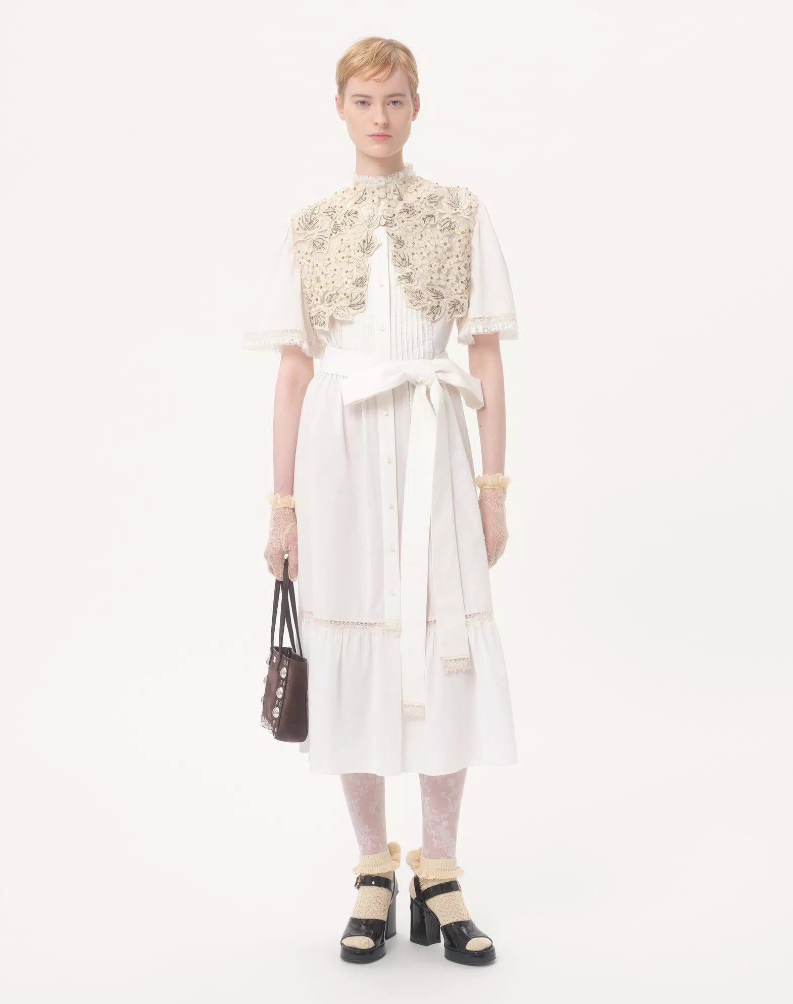 Valentino Midi Dress In Cotton Muslin