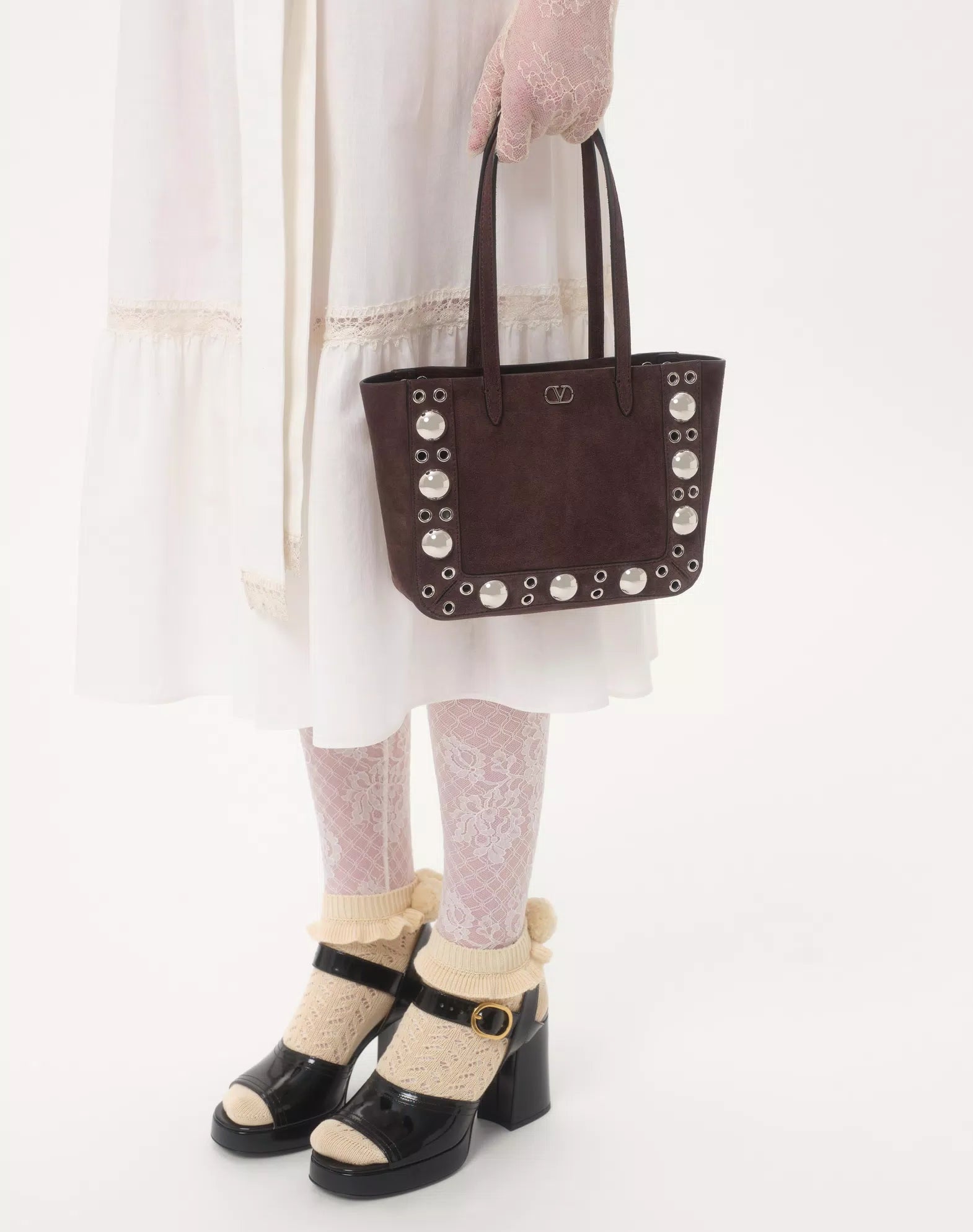 Valentino Midi Dress In Cotton Muslin