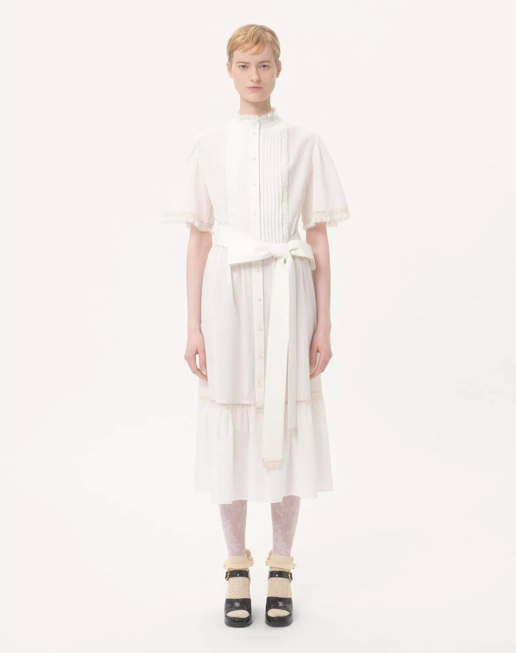 Robe midi Valentino en mousseline de coton